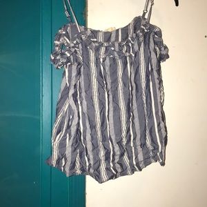 stripped off the shoulder blouse